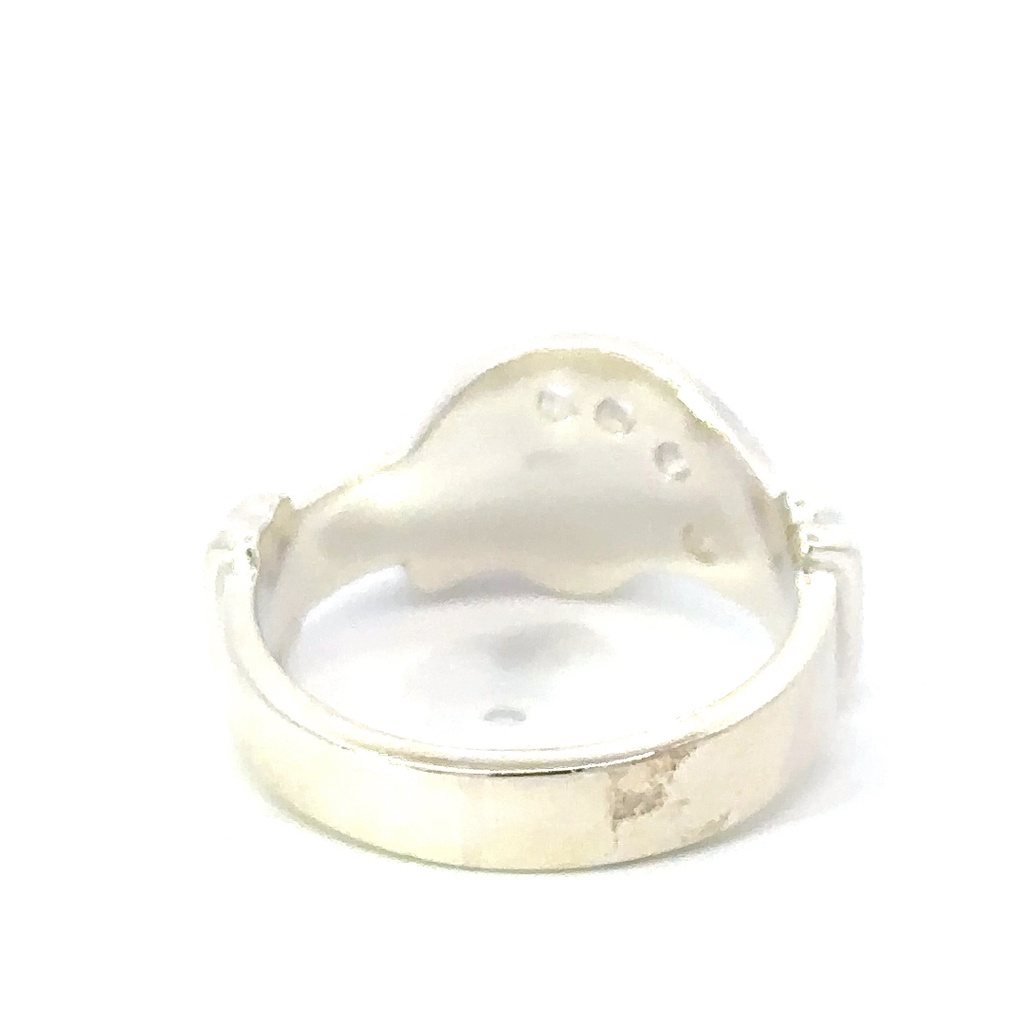 Unique opal and sterling silver ring