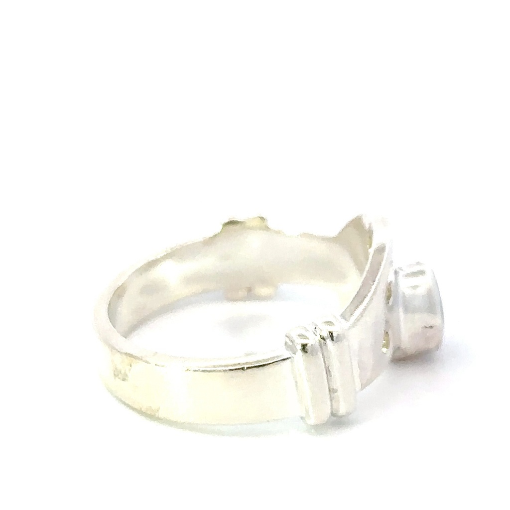 Unique opal and sterling silver ring