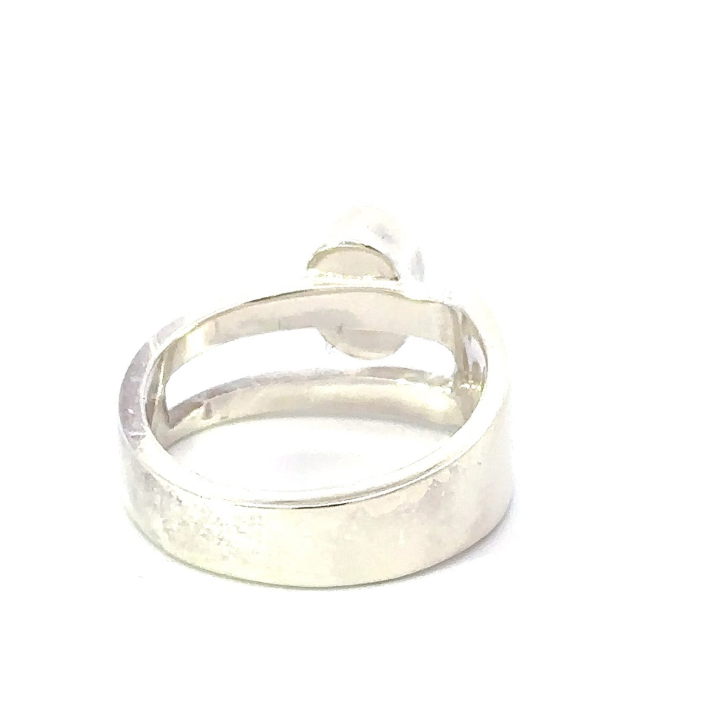 Blue and green opal ring set in sterling silver
