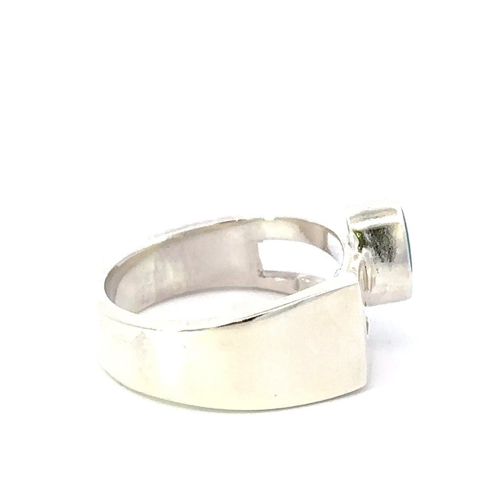 Blue and green opal ring set in sterling silver
