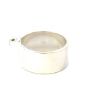 Marquise shaped opal in a wide silver ring