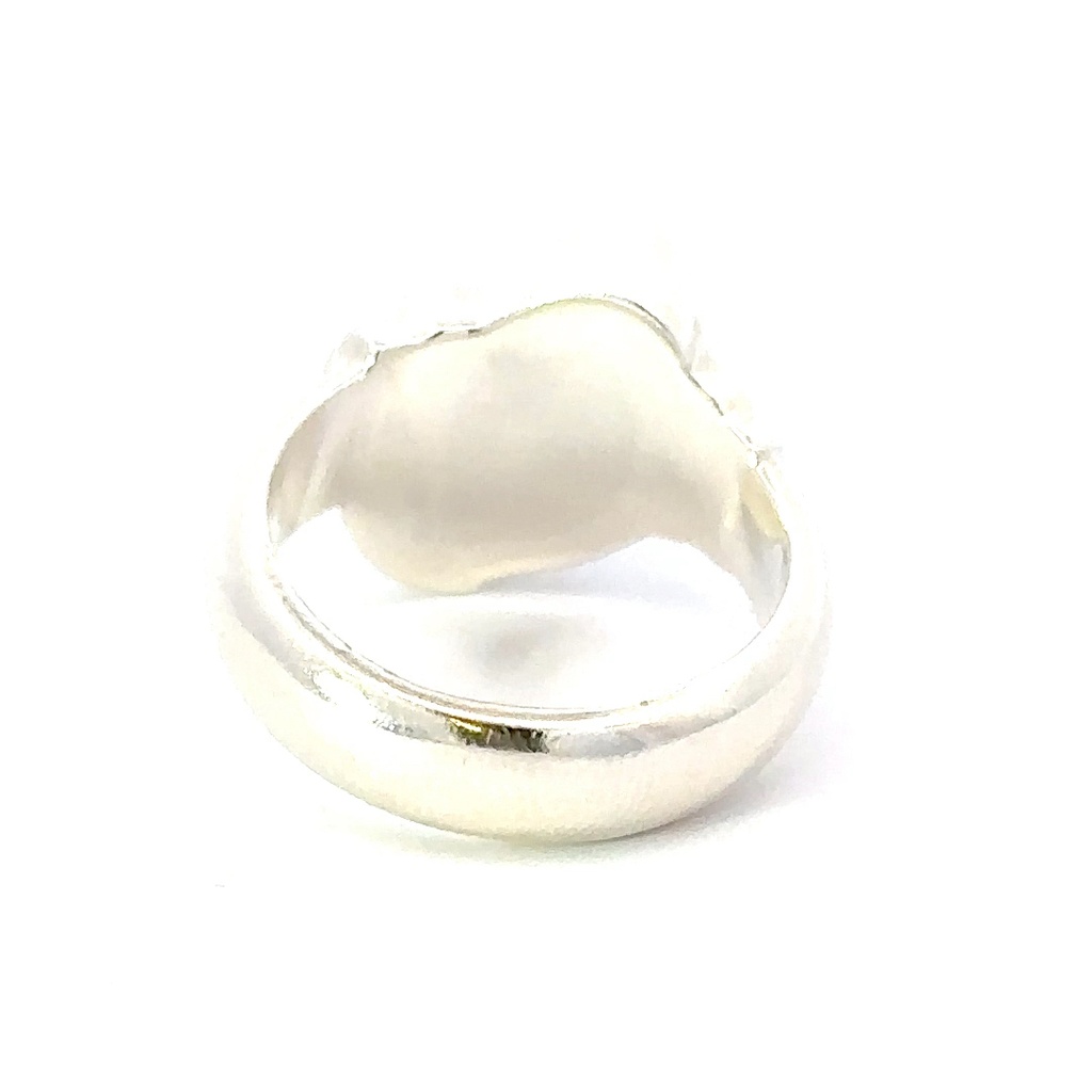 Opal ring set in a unique sterling silver setting