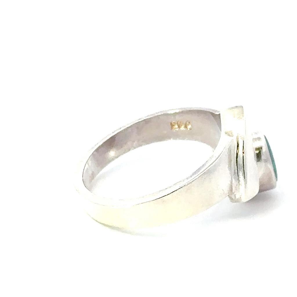 Silver ring set with an Australian opal