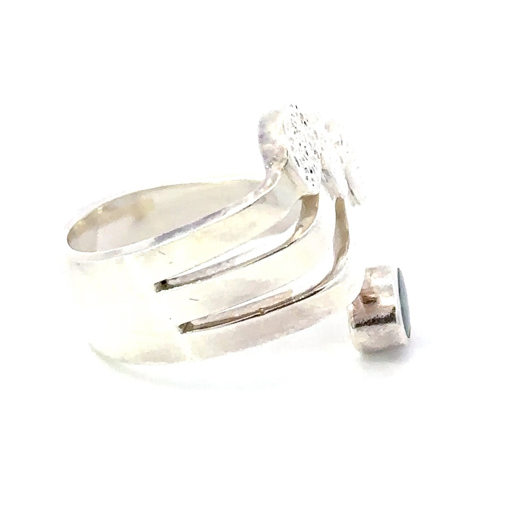 Opal ring in a unique sterling silver design