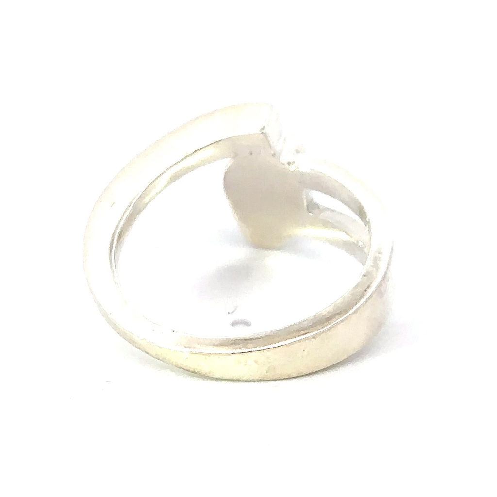 Sterling silver ring set with opal