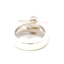 Opal ring in sterling silver double band