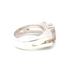 Opal ring in sterling silver double band