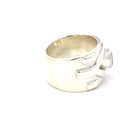 Wide sterling silver ring set with an Aussie opal