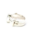 Opal ring in sterling silver with double band