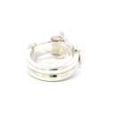 Opal ring in sterling silver with double band