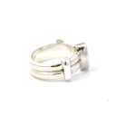 Opal ring in sterling silver with double band