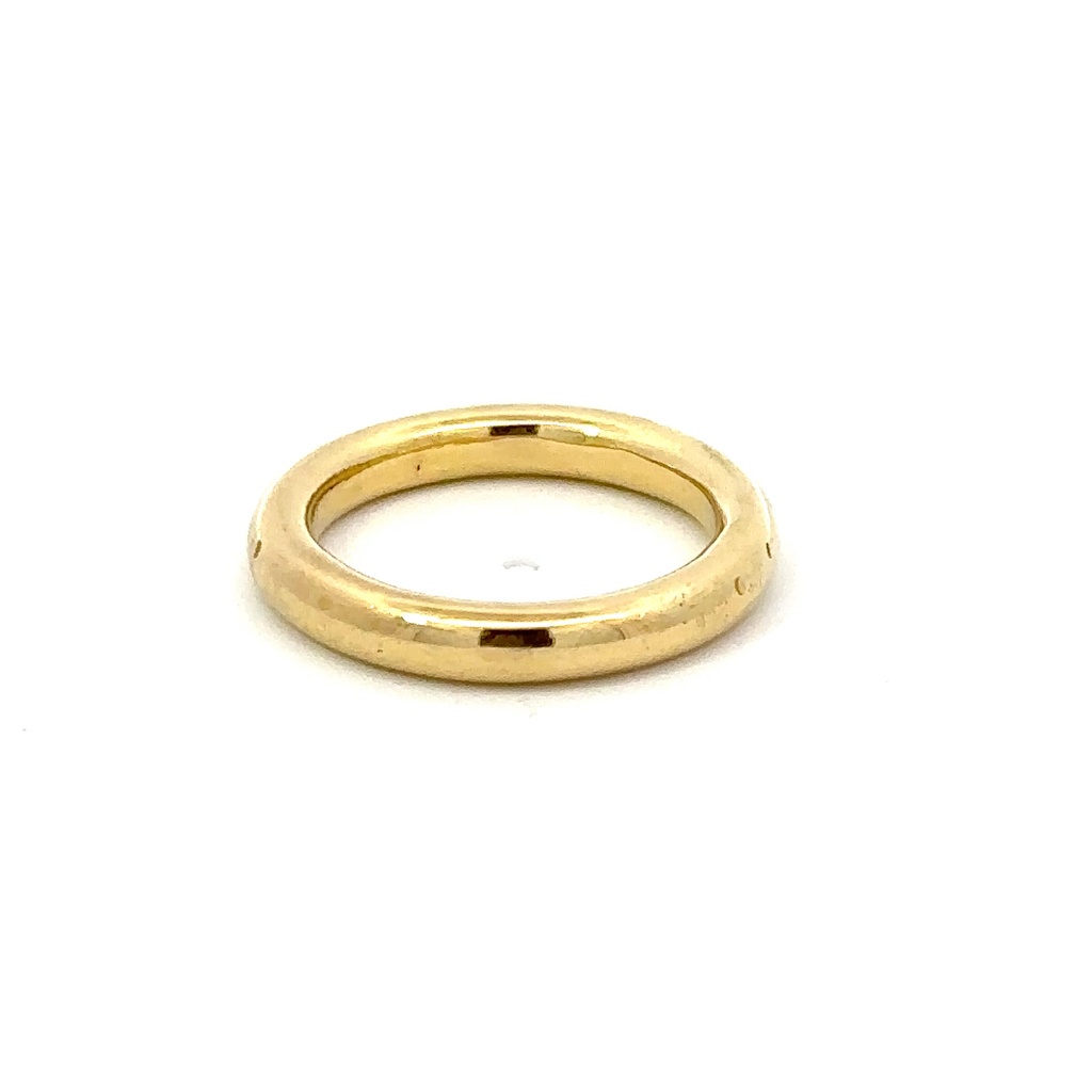 Heavy 18K yellow gold round ring