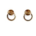 Silver gold plated stud earrings with a circle of cubic zirconias