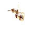 Silver gold plated stud earrings with a circle of cubic zirconias