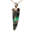 Solid sharks tooth pendant set with a sterling silver cap