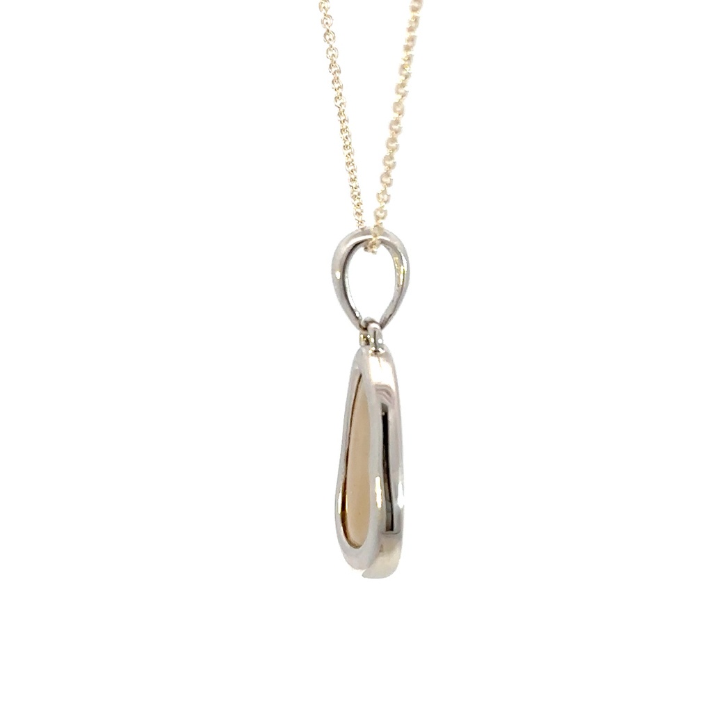 Sterling silver solid white opal pendant