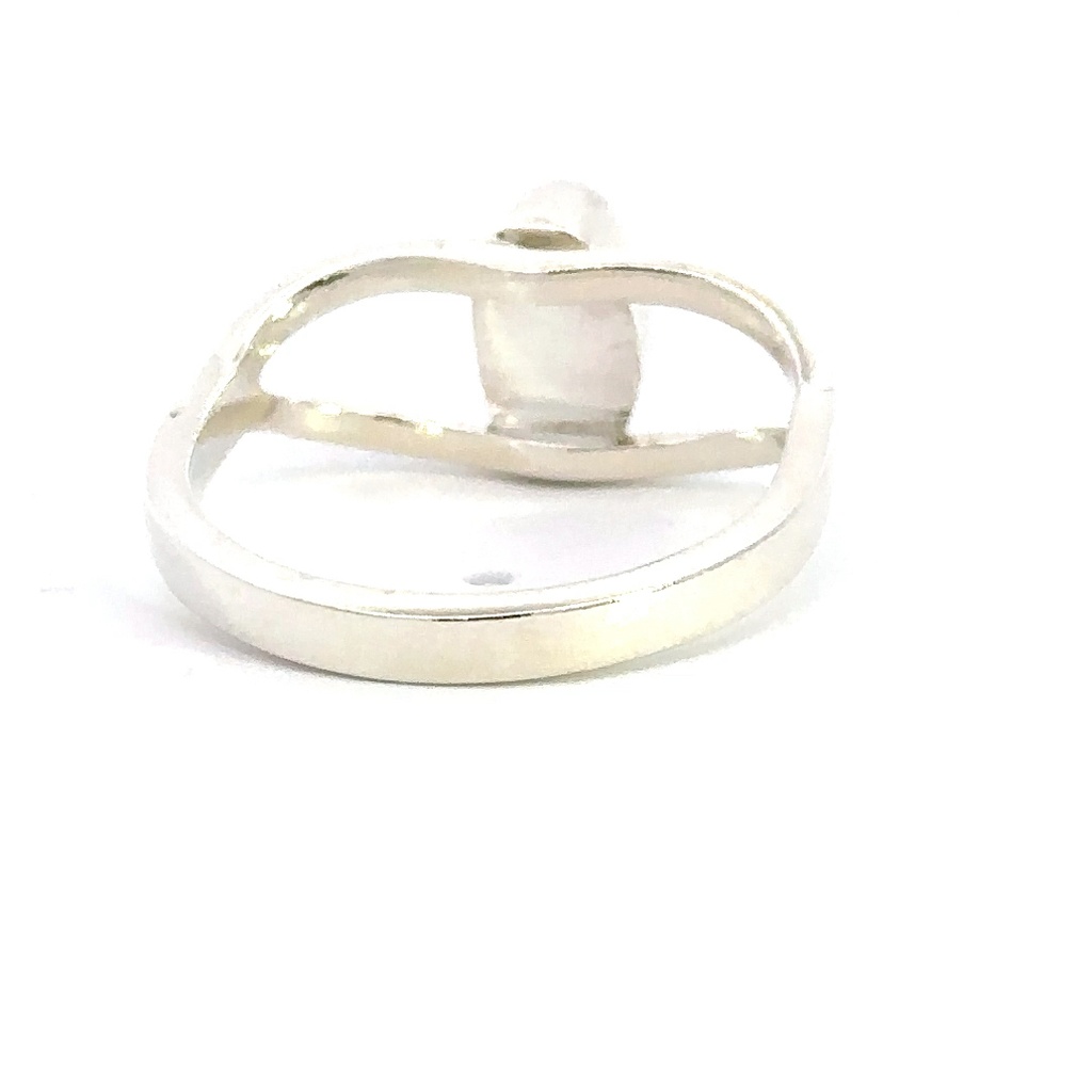 Opal ring in sterling silver with split band
