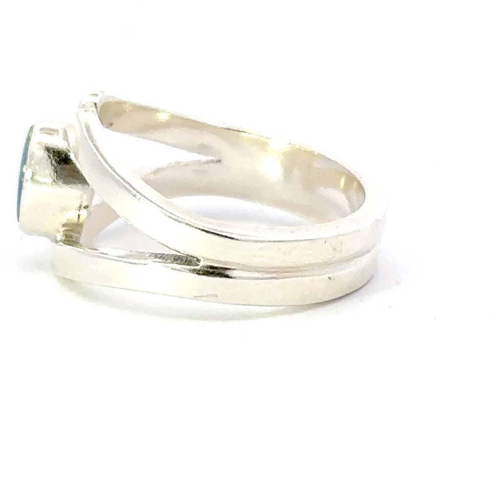 Opal ring set with in a split sterling ring