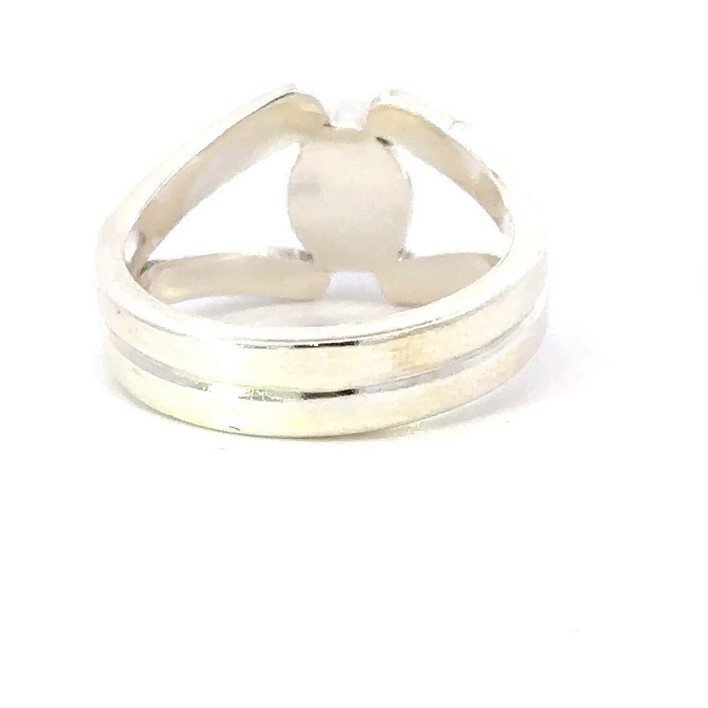 Opal ring set with in a split sterling ring