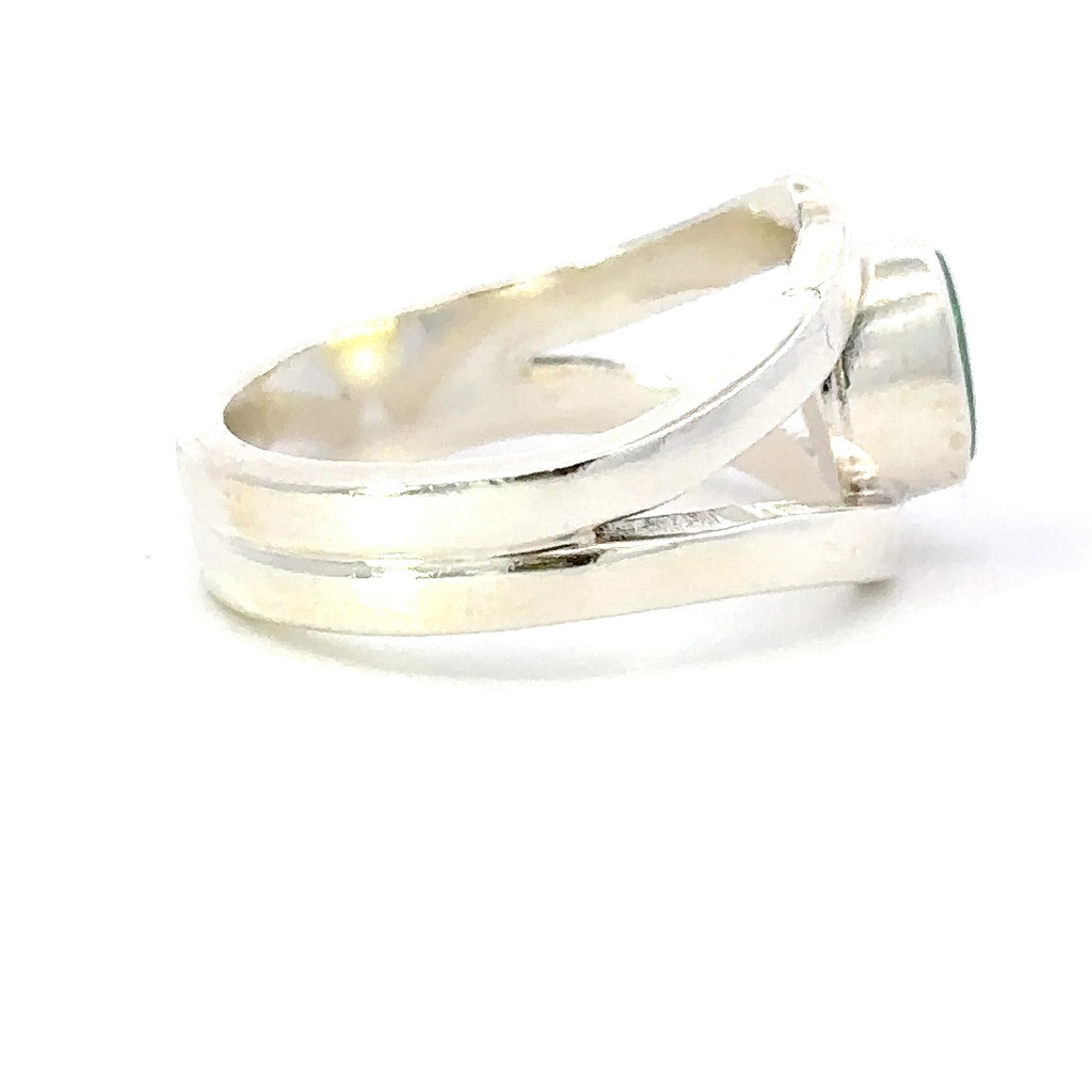 Opal ring set with in a split sterling ring