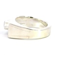 Marquise opal in squared sterling silver ring