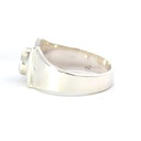 Opal ring with a wide sterling silver band