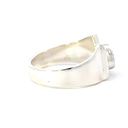 Opal ring with a wide sterling silver band