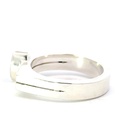 Opal ring set on an angular band in sterling silver