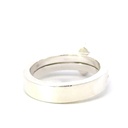 Opal ring set on an angular band in sterling silver