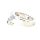 Angular sterling silver ring set with an Aussie opal