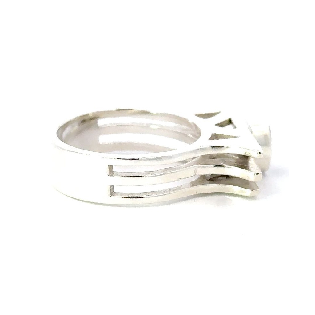 Aussie opal in unique sterling silver ring