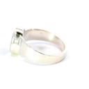 Sterling silver ring set with a colourful opal