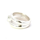 Sterling silver ring with a split band set with an opal