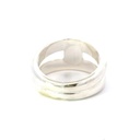 Sterling silver ring with a split band set with an opal