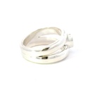 Sterling silver ring with a split band set with an opal