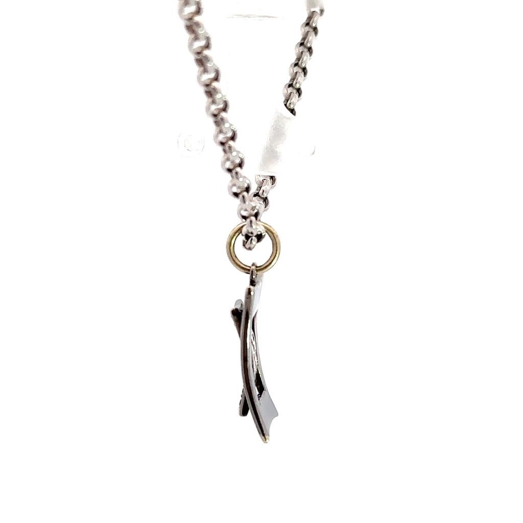 9ct White Gold Blue Sapphire Pendant