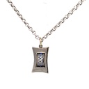 9ct White Gold Blue Sapphire Pendant