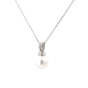 18ct White Gold Pearl & Diamond Enhancer Pendant