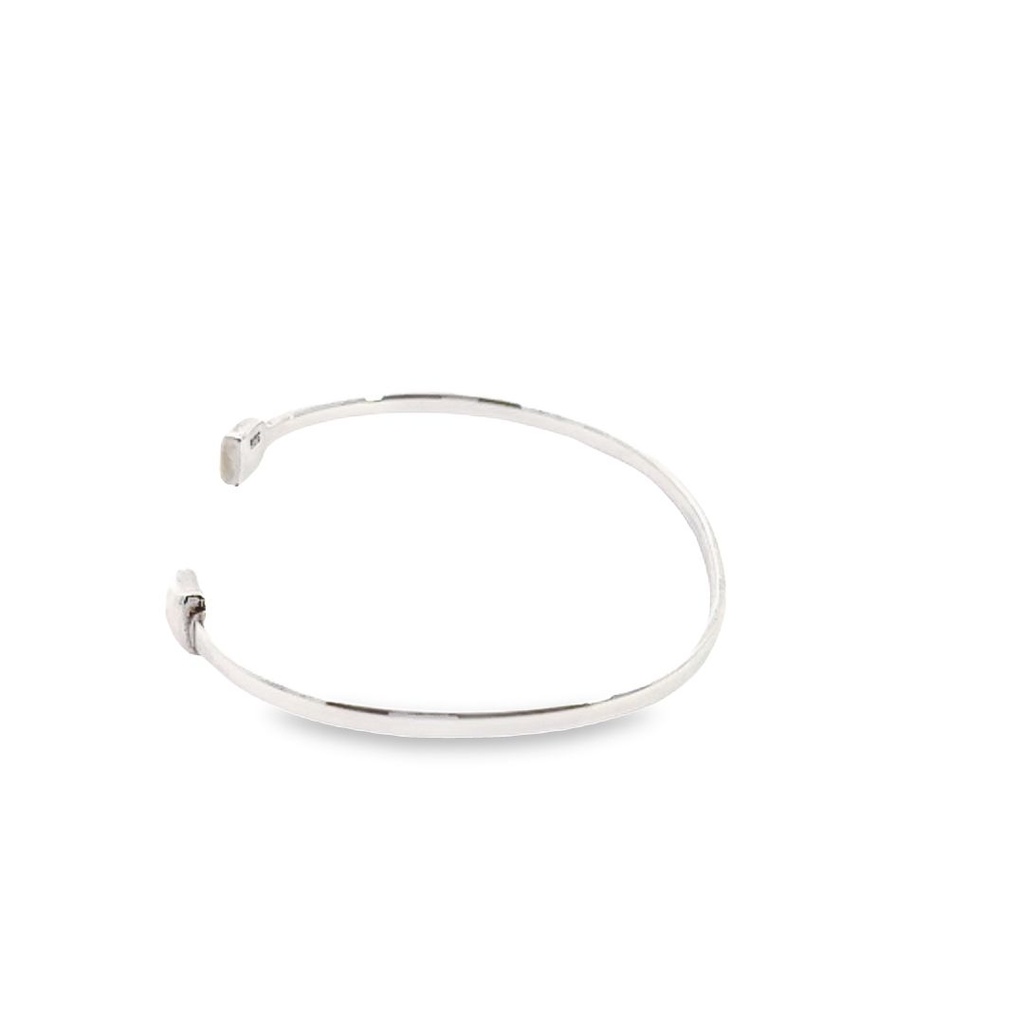 Sterling Silver Square End Bangle