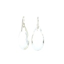 Clear quartz drop earrings on silver hooks