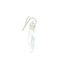 Clear quartz drop earrings on silver hooks