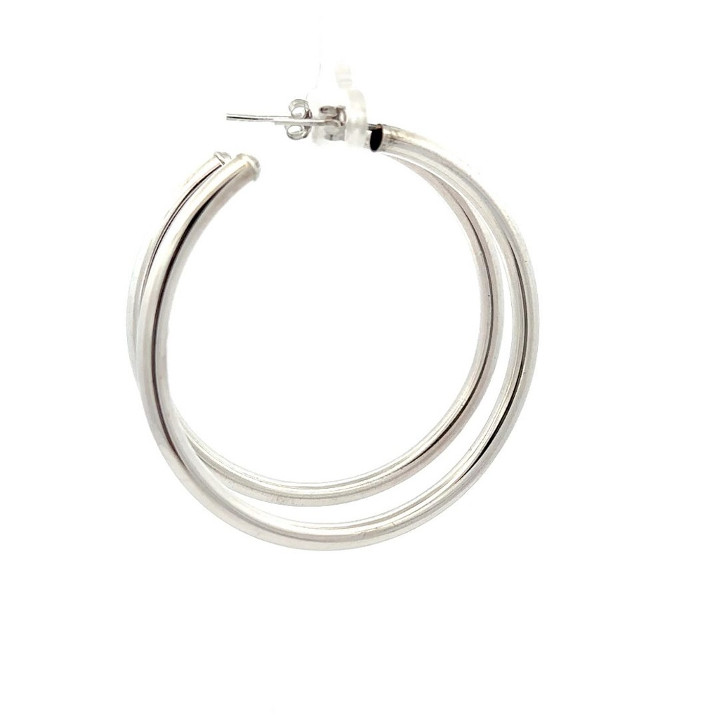 Sterling Silver Large Tube Hoop Earrings