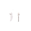 Half moon stud sideways in sterling silver