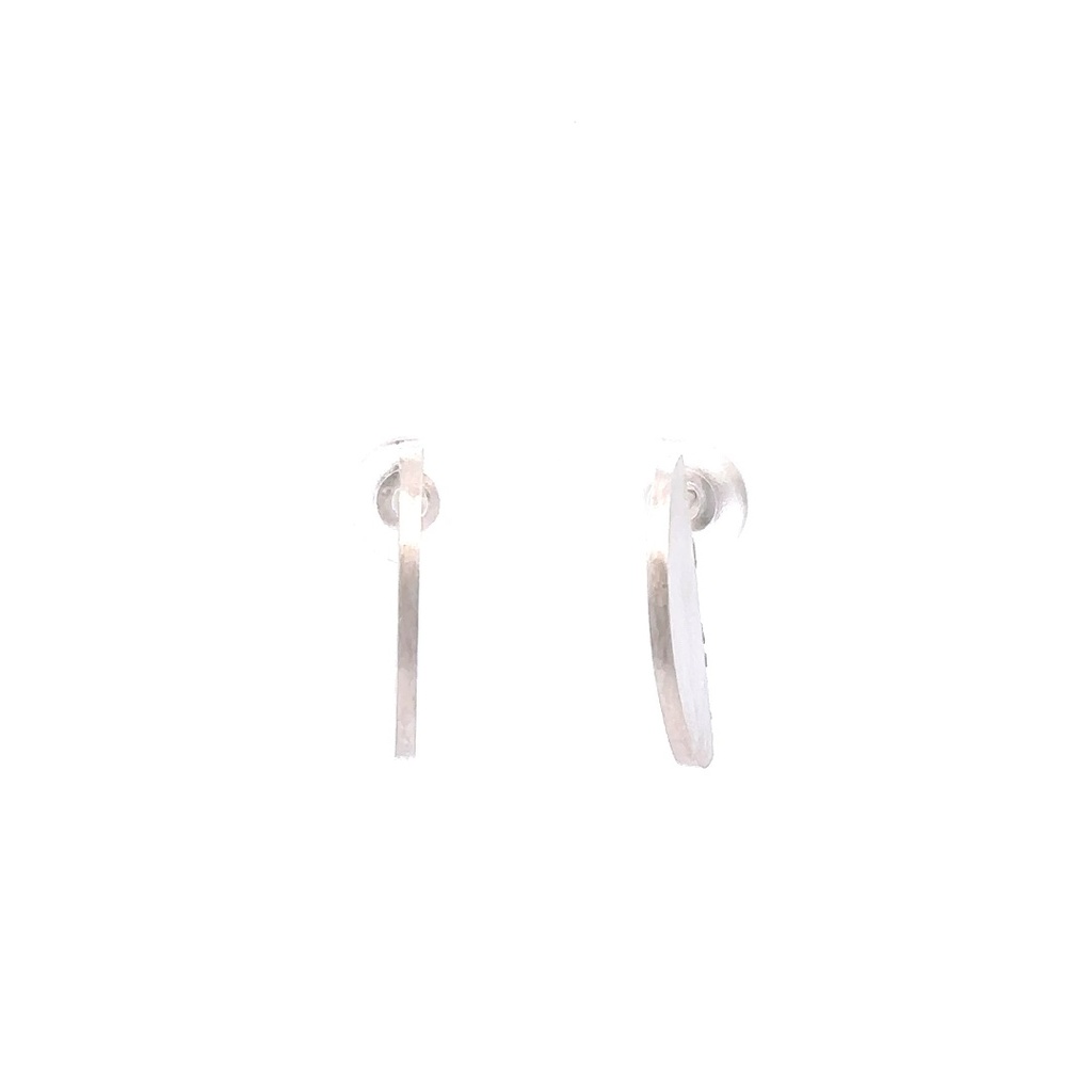 Half moon stud sideways in sterling silver