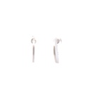 Half moon stud sideways in sterling silver