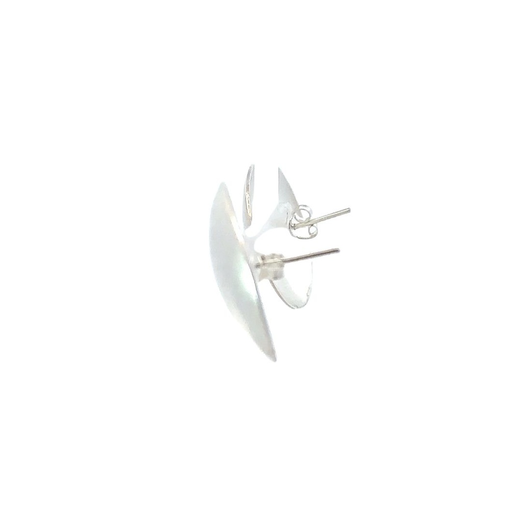 Large domed silver stud earring