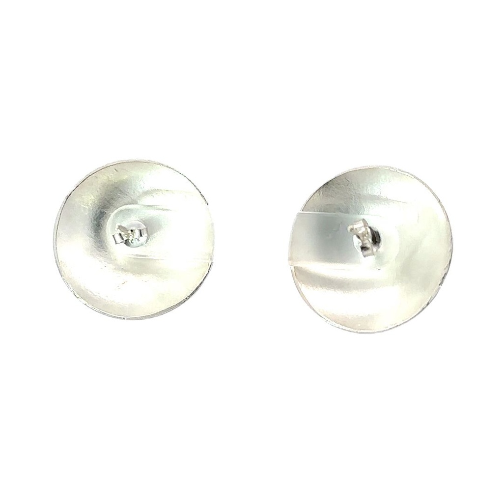Large domed silver stud earring