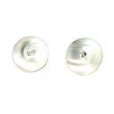 Large domed silver stud earring