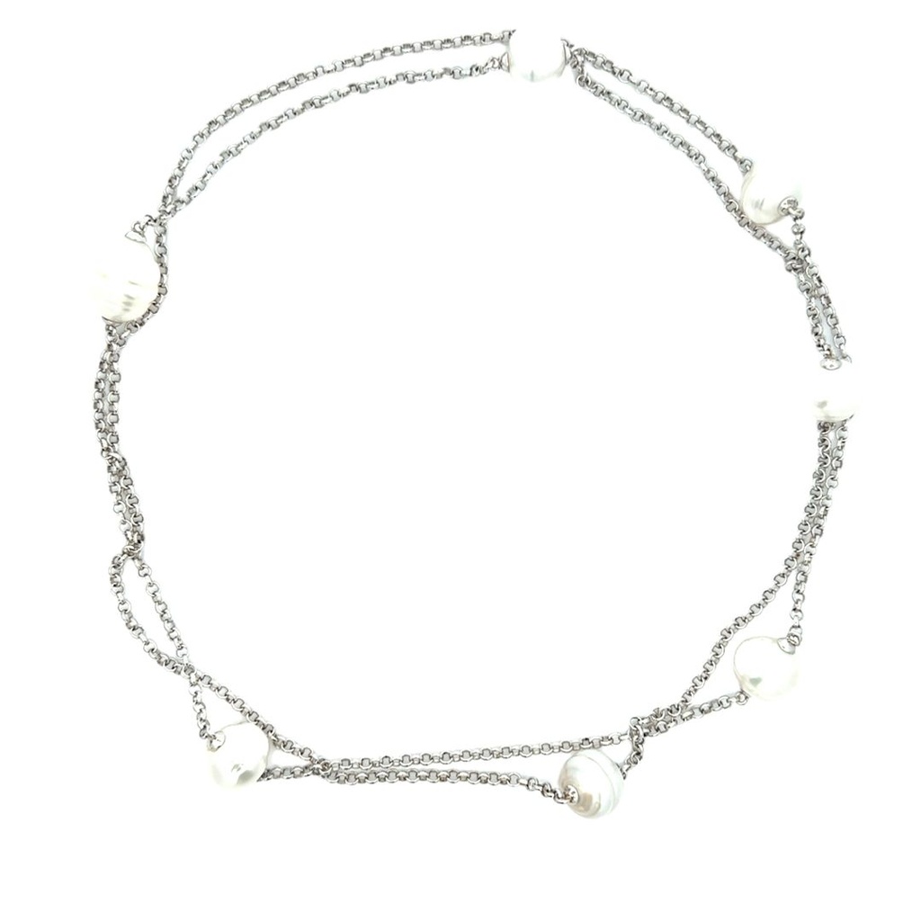 Sterling silver and freshwater pearl necklace