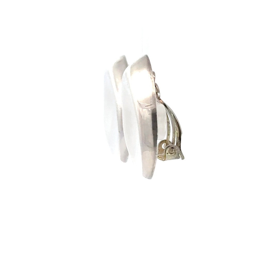 Sterling Silver Large Tear Shape Clip-on Earrings